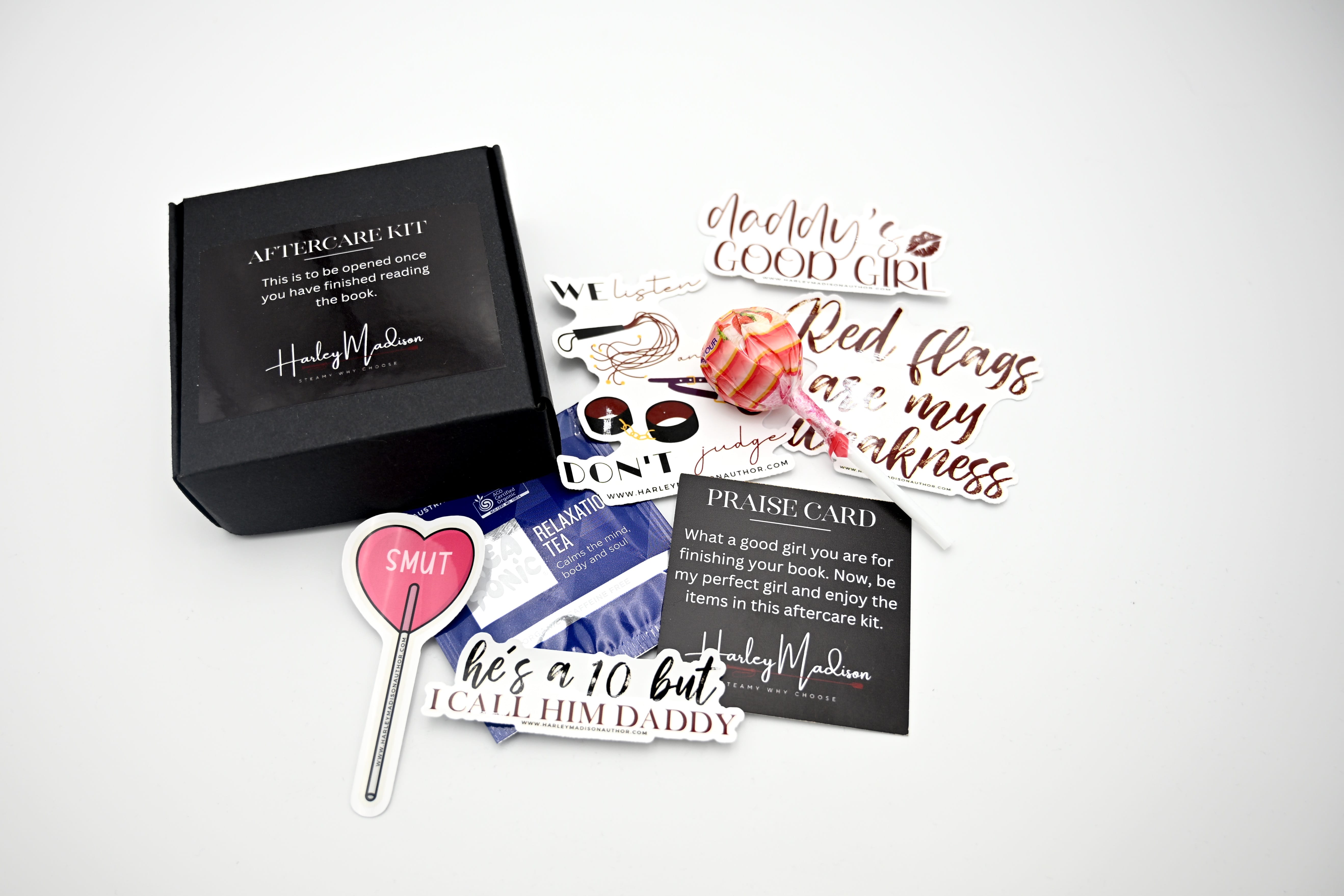 A themed promotional book box for author Harley Madison's novel, Good Girl