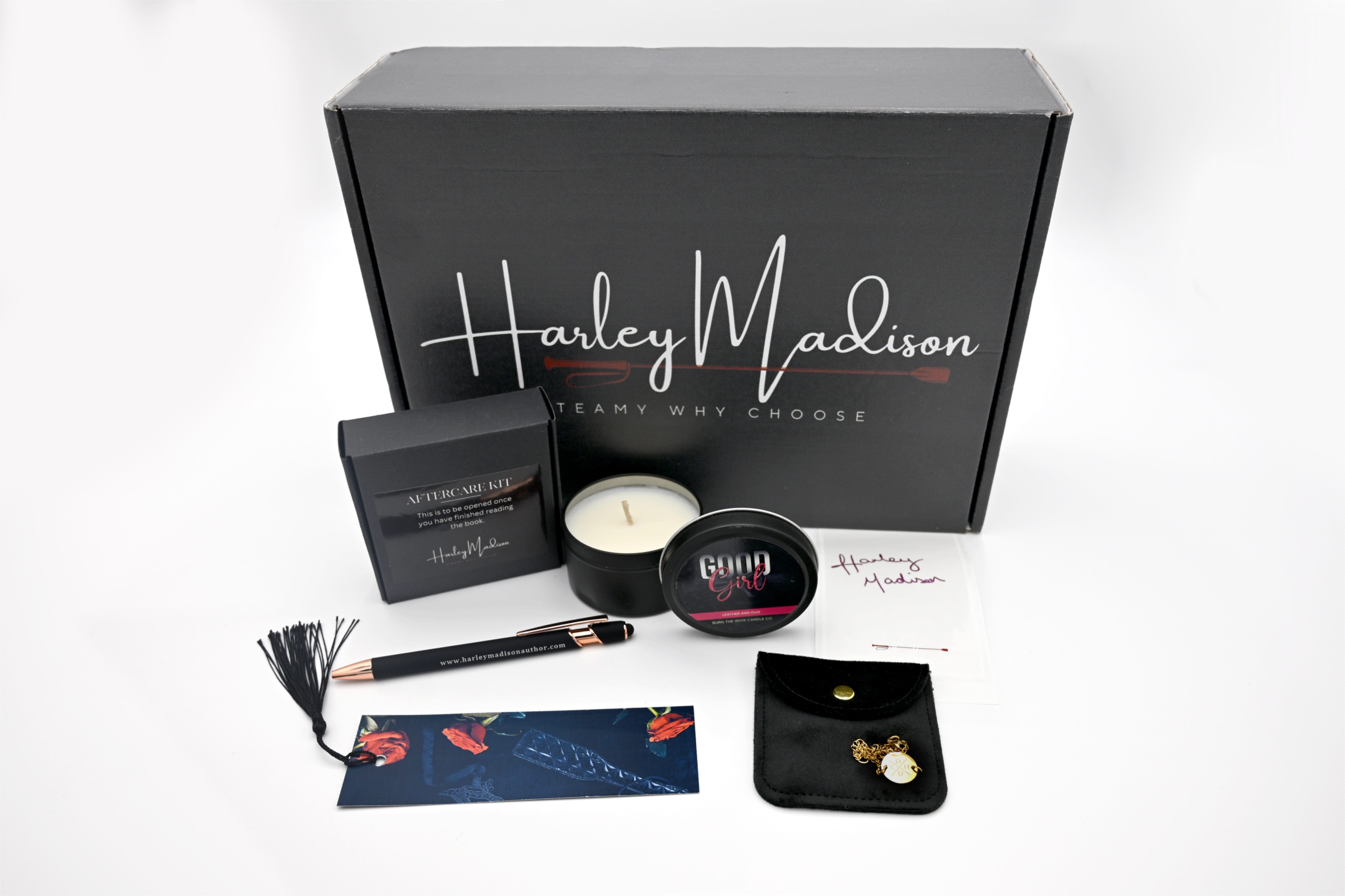 A large black box featuring the author’s name and the tagline "Steamy Why Choose".